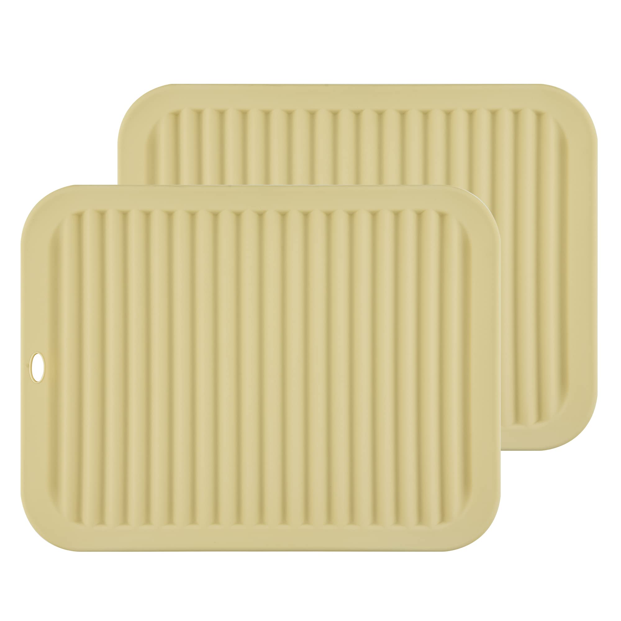 Smithcraft Silicone Trivets for Hot Dishes, Pots and Pans, Hot Pads for Kitchen Counter, Silicone Pot Holders Mats, Heat Resistant Mat for Quartz Countertops, Table Non Slip Trivet Mat Set Beige