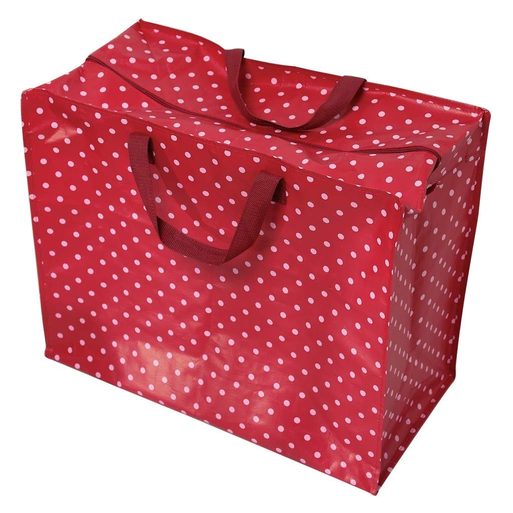 REX LONDON Large Storage Bag with Zip - Strong and Durable 55 x 48 x 28cm 70l - Choice of Design (Red Retrospot)