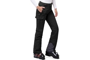 33,000ft Women's Insulated Snow Pants, Waterproof Snowboard Ski Pants with Boot Gaiters