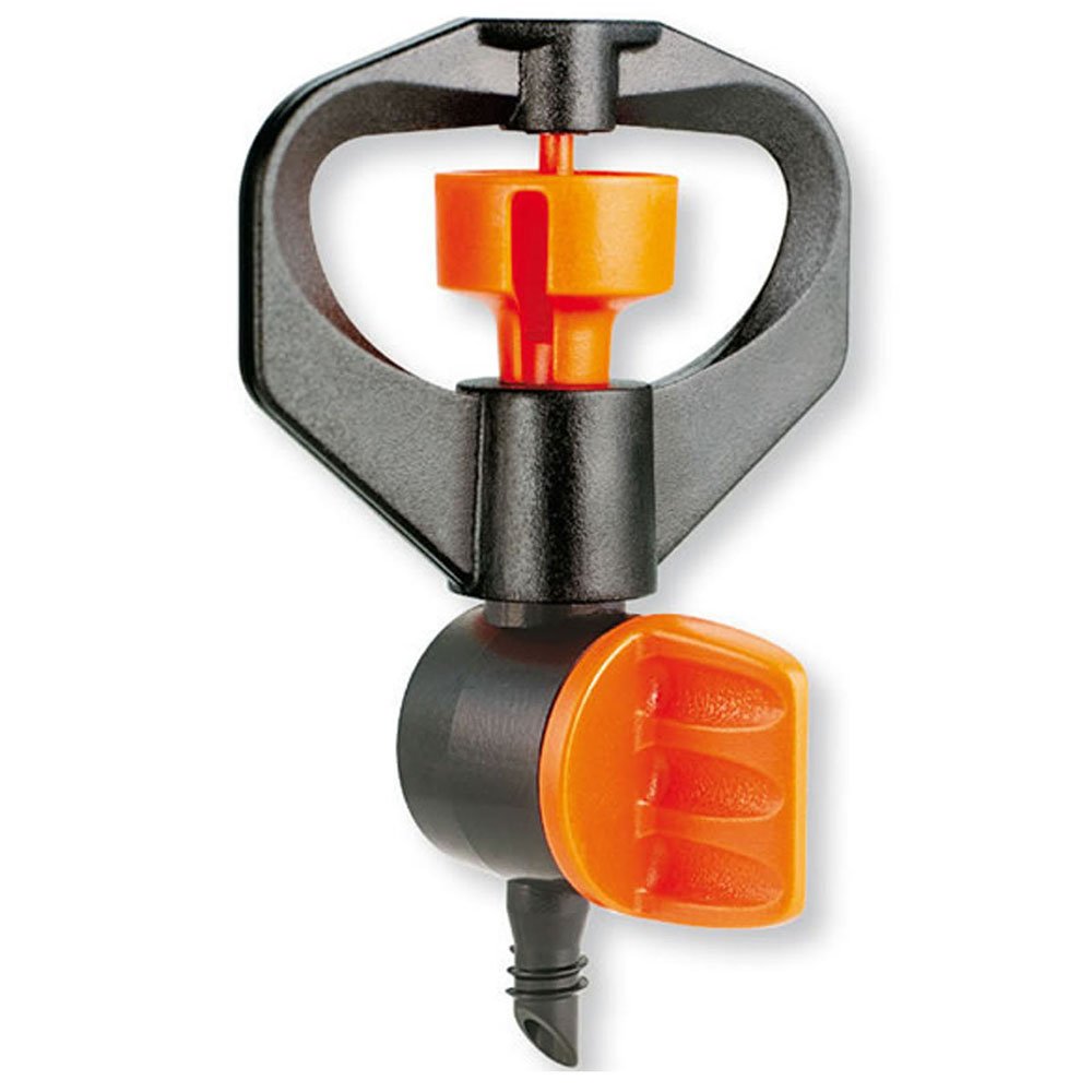 Claber 91250 Oblong Hole Micro Sprinkler 360° Adjustable, Black/Orange/Grey