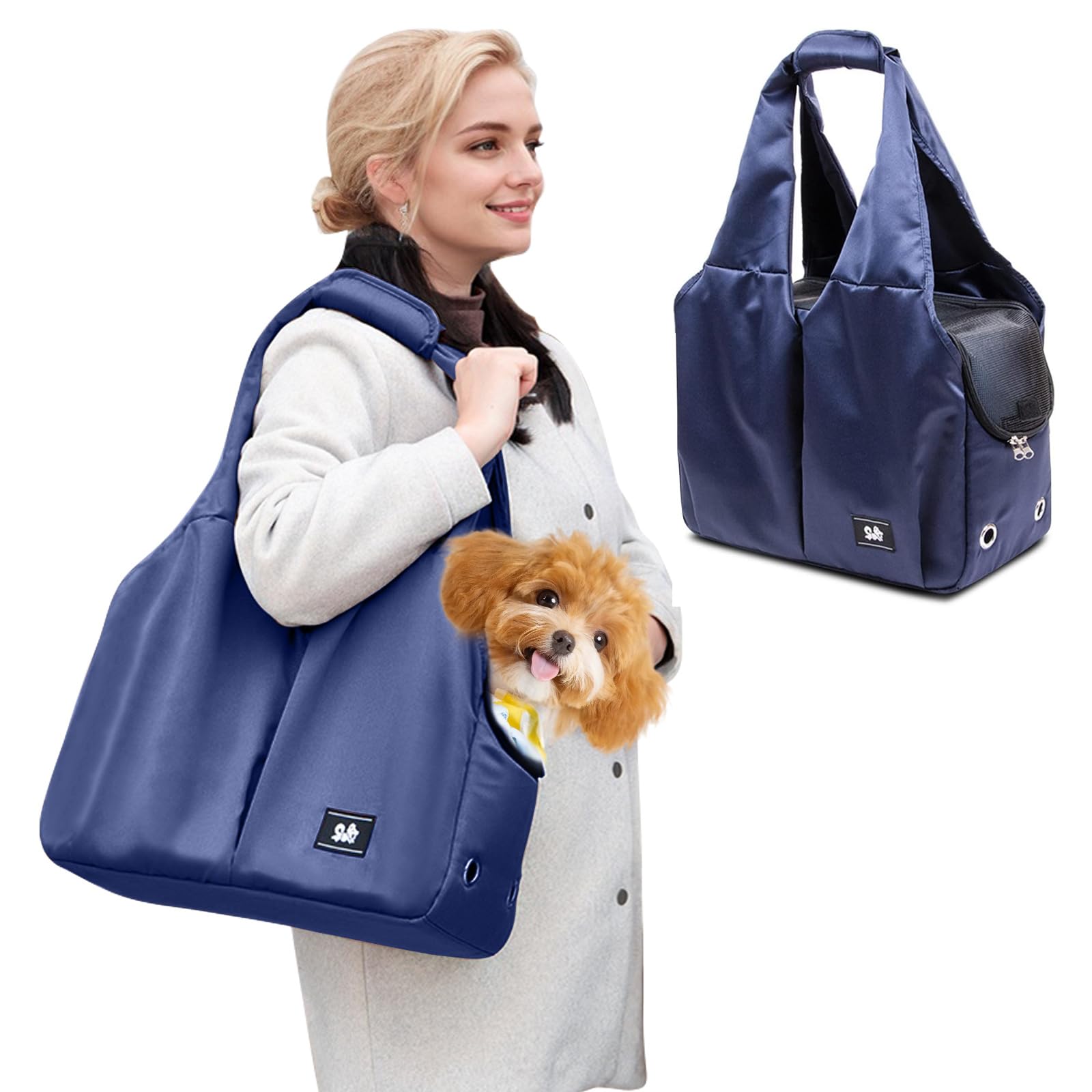 PETCUTE Pet Sling Carrier,Head Out Dog Sling Bag Shoulder Carry Bag with Pocket,Breathable Pet Carrying Bag,Waterproof Pet Travel Bag Carrier with Internal Safety Strap for Puppy Small Dogs Cats — image 1