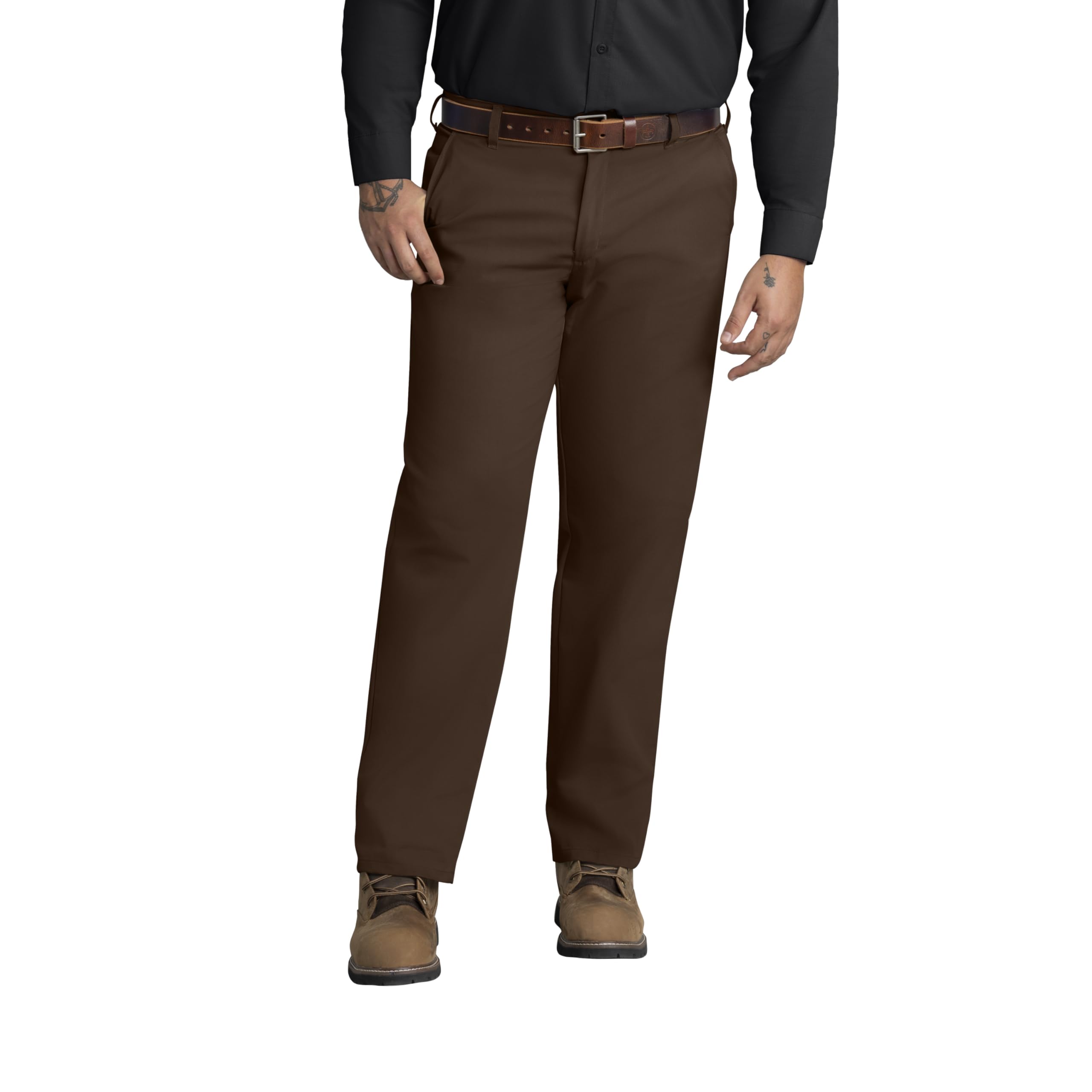 Photo 1 of Red Kap Men's Stain Resistant, Flat Front work Pants, Brown, 46W x 30L