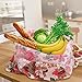 wyxis 5 Pack Eco Friendly Large Floral Tote Bag Foldable Nylon Groceries Bag Fits in Pocket
