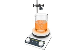 LABFISH Lab Magnetic Stirrer Hot Plate 260℃/ 500℉ 5 inch Magnetic Mixer 3L Capacity with Ceramic Coated Knob Control 200-1500