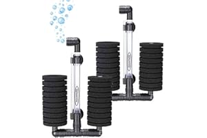 Aquapapa Aquarium Bio Sponge Filter 2 PCS for Fry Betta Shrimp Fish Tank Up to 55 Gal ea., Quiet, Double Sponges