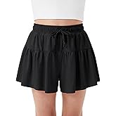 Stelle Butterfly Shorts Girls with Pocket Athletic Flowy Short 2 in 1 Dance Cheer Running Tennis Sports Skort 4-15 Years