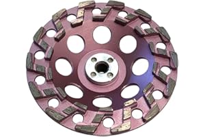 EDIAMONDTOOLS 7" Aggressive Anti-Vibration Grinding Diamond Cup Wheels for Concrete and Masonry, #18/20 Grit, 5/8" - 11 Threaded Arbor