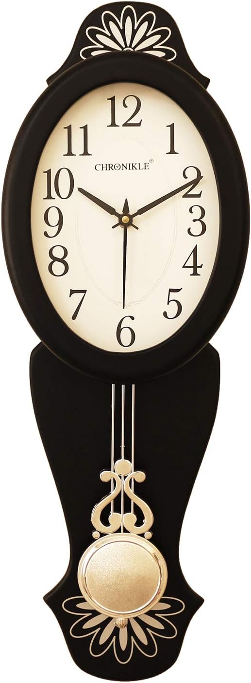 CHRONIKLE Wood Wall Clock (Black_21 X 7 Cm)