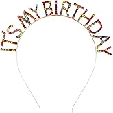 MGJSRNH Birthday Crown Tiara for Girls, Cute Colorful IT'S MY BIRTHDAY Headband for Women, Rainbow Happy Birthday Headband Decorations Gifts for Women