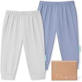 PurComfy Supersoft Baby Pants, 2-Pack Premium Bamboo Viscose Jogger Pants, Elastic Waist, Unisex 0-24 Months