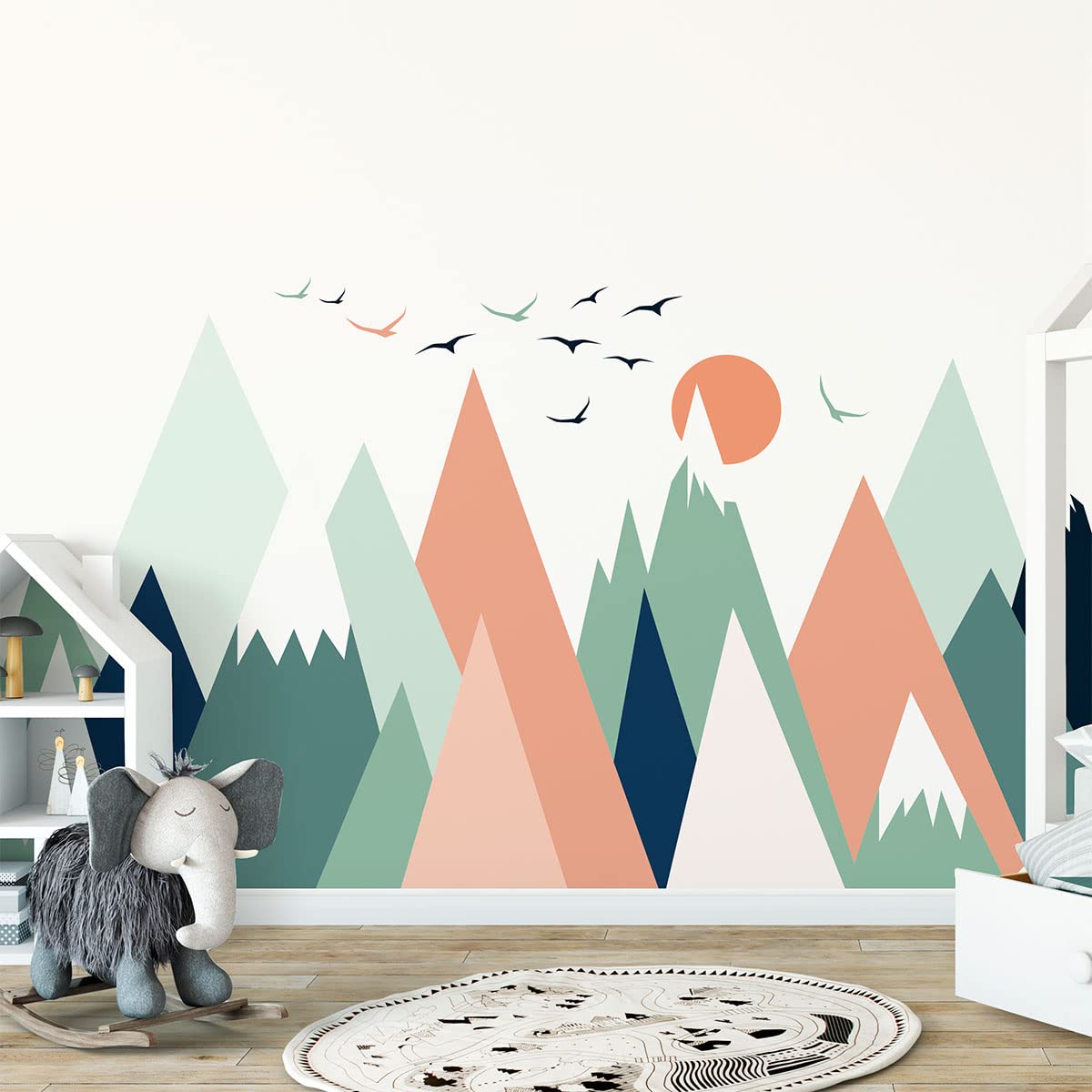 Children's Wall Stickers Baby Room Decoration Children's Wall Stickers Scandinavian Mountains Nolwenka Giant Wall Sticker H120 x L180 cm