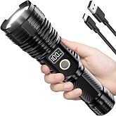 Rechargeable Flashlights High Lumens, 100000LM LED Super Bright Flash Light | LCD Display, Long Range &amp; Long Lasting, Zoomable, Waterproof, 5 Modes, Tactical Linternas for Home Emergencies Camping