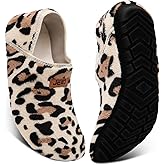 UUBARIS House Slippers for Men Women Furry Slip On Sock Shoes For Traval Indoor Yoga With Thickened Sole