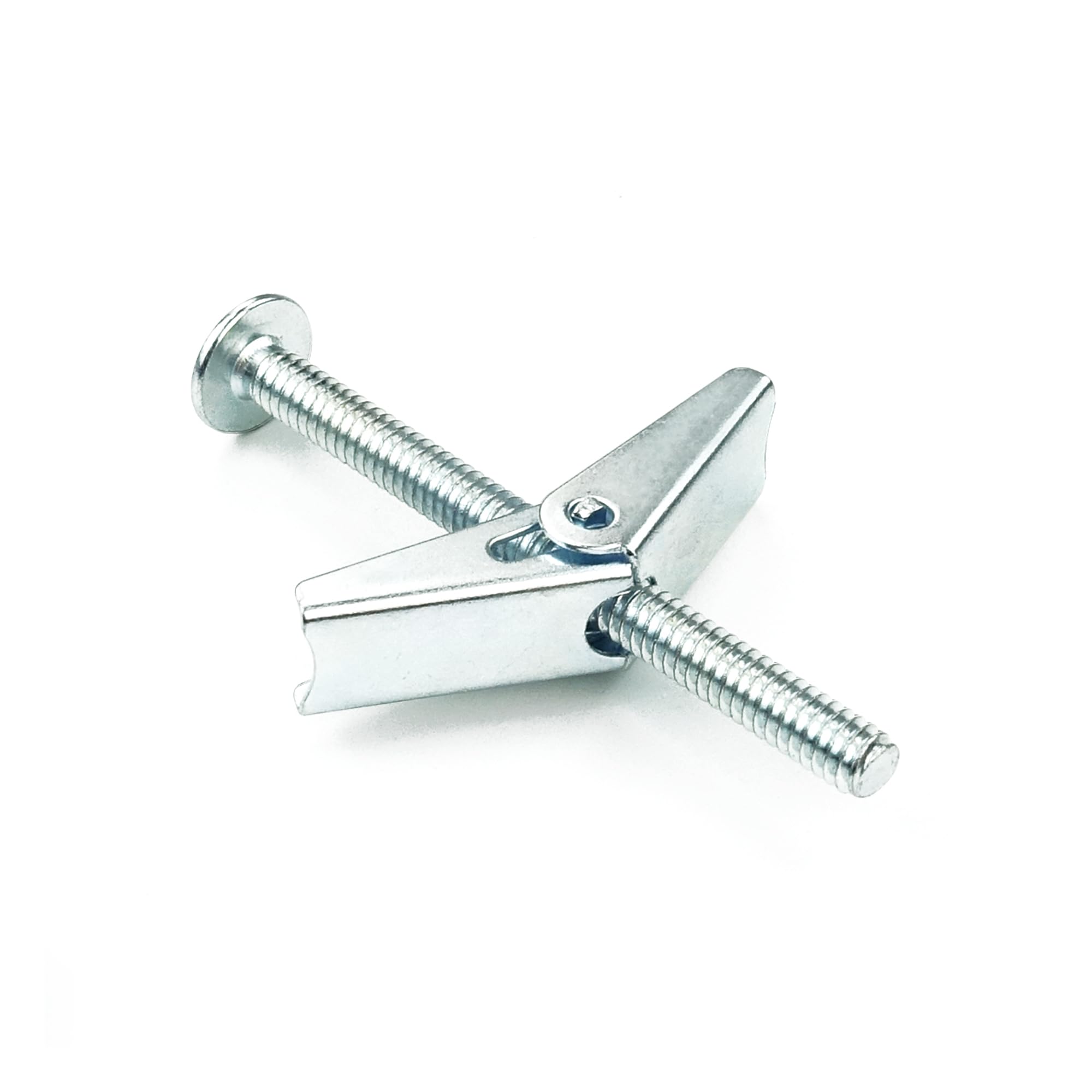 HASWARE Wing Spring Toggle Bolt Zinc Plated Steel and Wing Nut for Hanging Heavy Items on Drywall (1/4" x 3",8 Pcs)