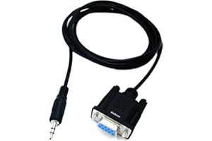 SinLoon DB9 9 Pin VGA Female Cable,DB 9 Female to TRS 3.5mm (1/8in) TRS Stereo Male Serial Data Cable-6 Feet