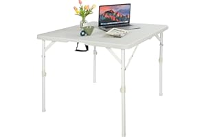 REDCAMP 34" Square Folding Card Table with Resin Top,Portable Fold in Half Small Card Tables with Collapsible Legs for Adults