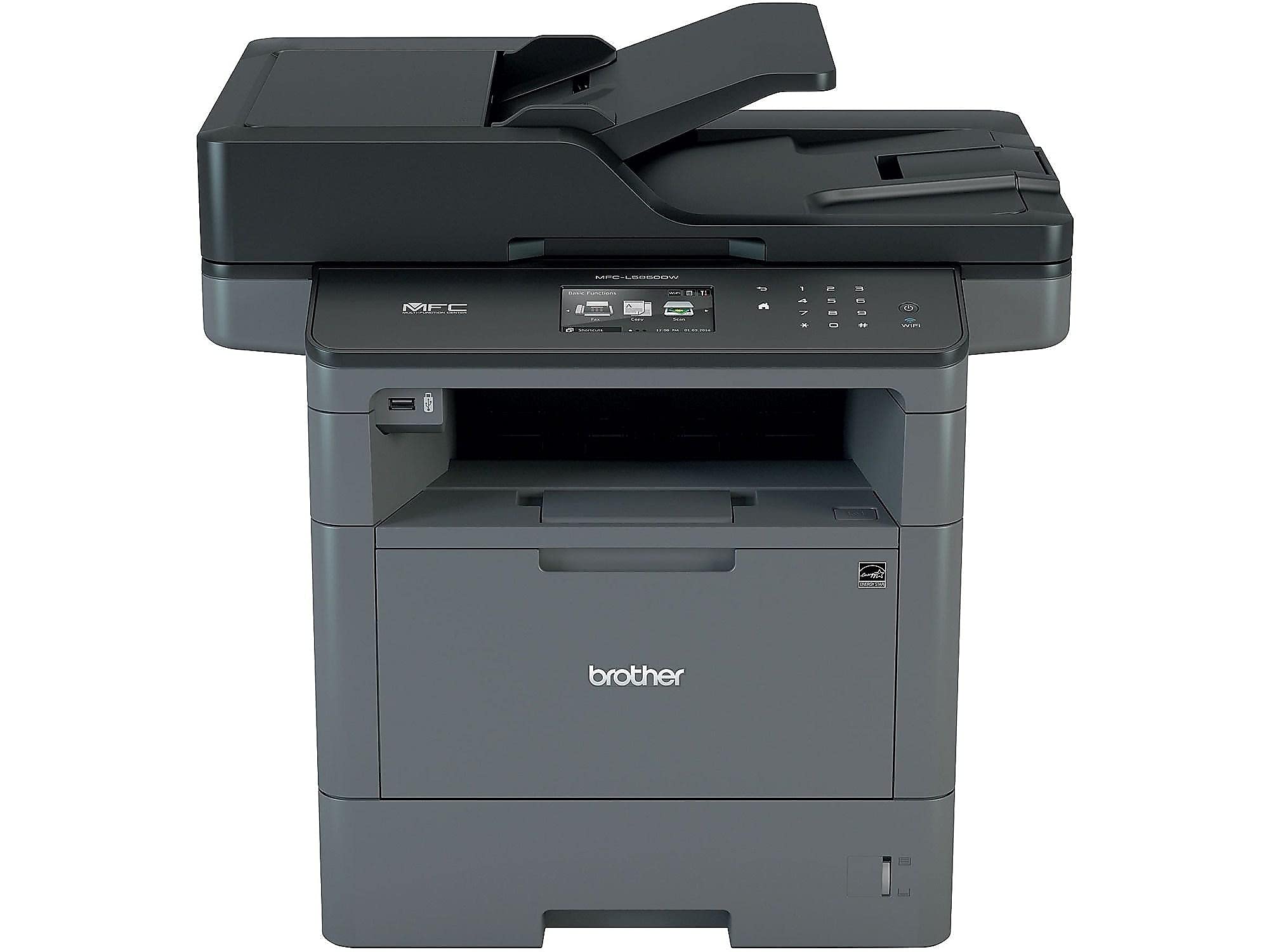 Brother MFC MFC-L5850DW Laser Multifunction Printer-Monochrome-Copier/Fax/Scanner-42 ppm Mono Print-1200x1200 dpi Print-Automatic Duplex Print-50000 Pages-300 Sheets Input-1200 dpi Optical