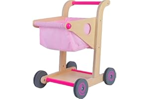 Montessori Mama Kids Shopping Cart - Pretend Play Grocery Store Shopping Cart Toy with Premium Rubber-Wheeled Design - Ideal Gift for Enhancing Imaginative Play & Cognitive Skills