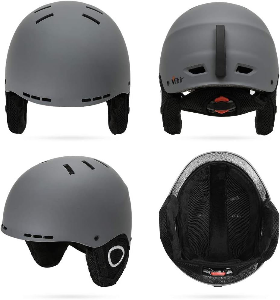 Amazon スキーヘルメット スノーボード スキージャンプ フライングキロメーターア ウトドアスポーツヘルメット男女兼用 ダックグレー Vihir ヘルメット