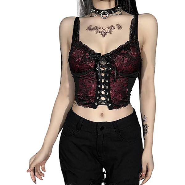 Women's Embroidered Bow Cami Crop Top Camisole V Neck Vest
