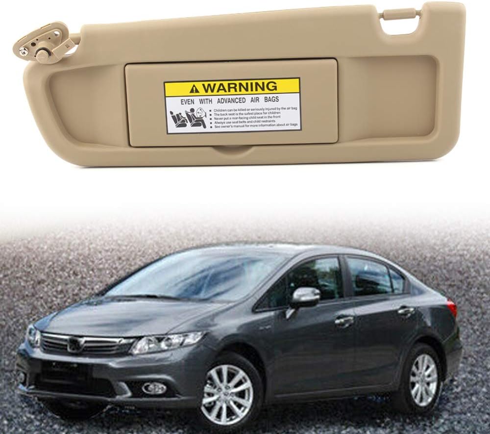 QOHFLD Car sun visor For Honda Civic Sedan Coupe EX LX SI 2006 2007 2008 2009 2010 2011,Left Driver Side Car Sunshade Shield Sun Visor