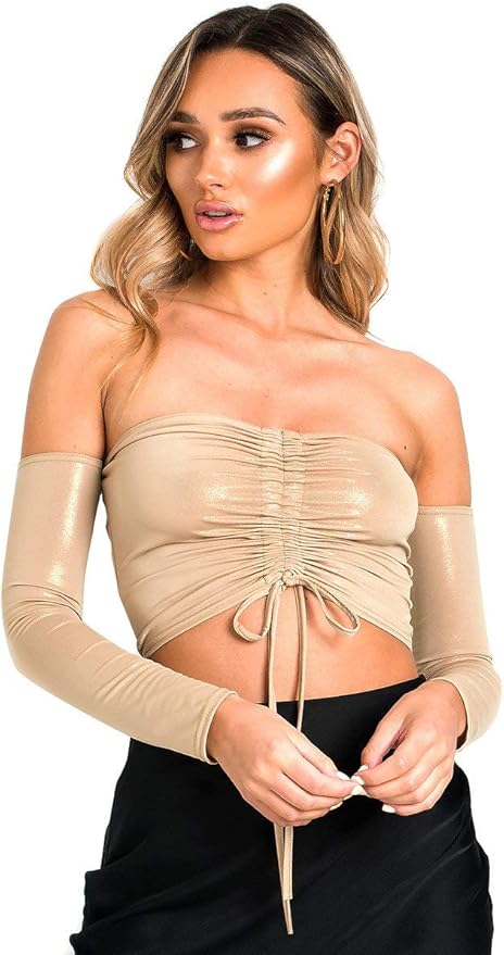 ruched bardot top