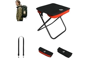 ARURU Ultralight Pocket-Size Folding Stool Aluminum Camping Stool, Collapsible Portable Chair, Camping Chair Foot Rest for Ou