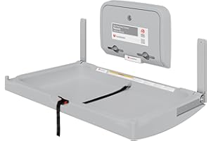 Foundations Elements Horizontal Wall Mounted Baby Diaper Changing Station & Liner Dispenser, Oversized Changing Surface, One 