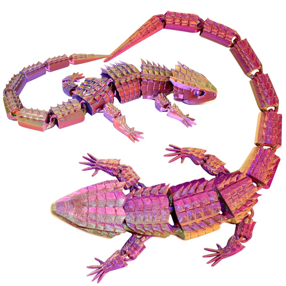 YRPACFB Large Reptile Colour Changing Fidget Toys, Colour-Changing Fidget Toy Set Lizard – Calming Gift Idea for Imagination, Play & Entertainment, Home Decor(30cm Purple Gold) — image 1