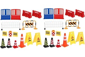 HONMEET 2sets Miniature Traffic Roadblocks Safety Barricade Ho Scale Simulation Toys