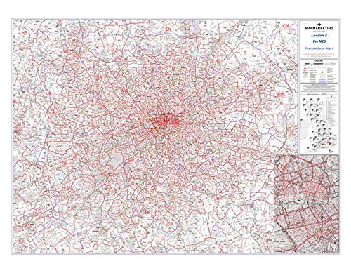 London And The M 25 Postcode Sector Map 8 Laminated | Desertcart Sri Lanka