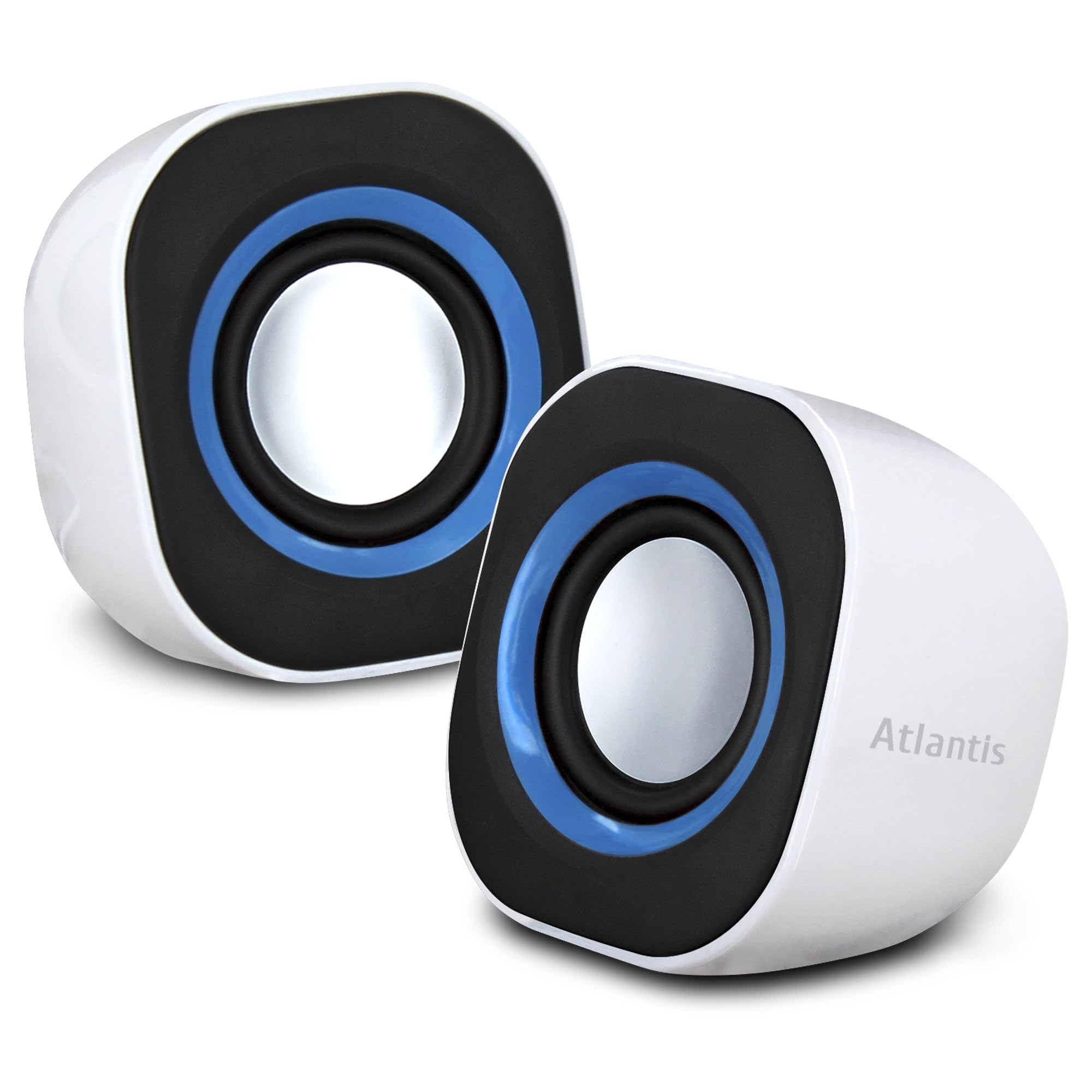 Atlantis Land Soundpower 410 5 W Black, Blue, White – (1-Way, 2.0 channel speaker, Wired, 5 W, 60 – 2000 Hz, Black, Blue, White)