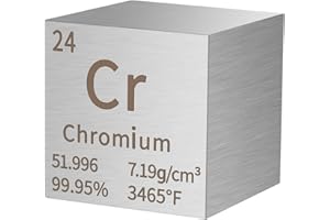PFCKE Chromium Cube Metal Density Cubes Pure Metal High Density Element Cube for Element Collections Lab Experiment Periodic Table Collection DIY Teacher Science Creative Gift（Chromium，1 Inch）