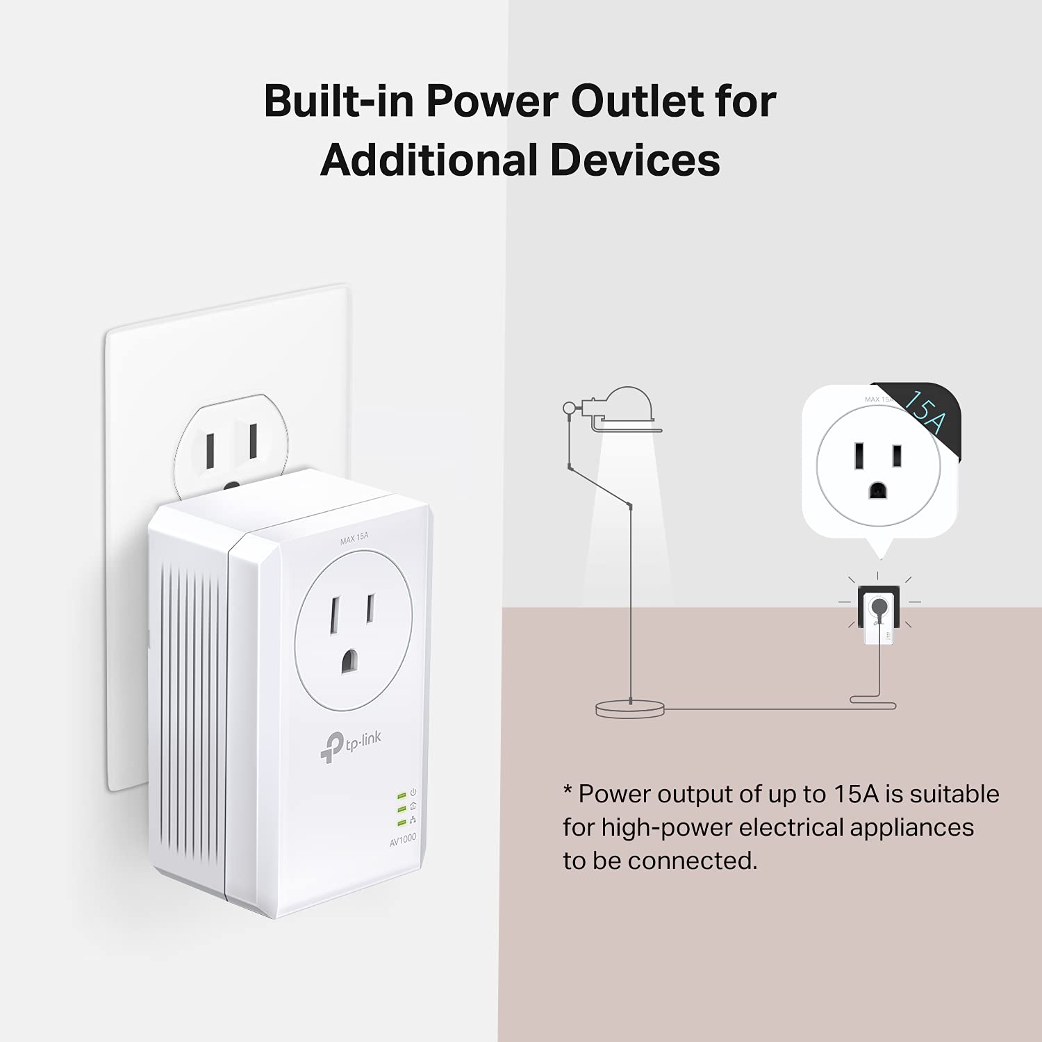 TP-Link AV1000 Powerline Ethernet Adapter Kit (TL-PA7017P KIT) - Passthrough, Noise Filtering, Gigabit Port, Plug Pair & Play, Network Adapter, Free Expert Support