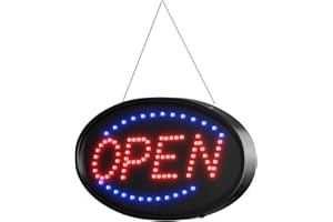 SIGNSXCEL LED Open Sign for Business, Neon Open Sign LED Electronic Billboard Advertising Board Light Up Display Sign, 2 Modes Flashing Light for Wall, Window, Store, Bar, Cafe, Shop (Oval 19x10 in)