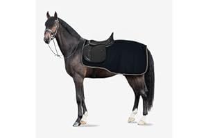 HORZE Kiel Riding Blanket with Fleece - Dark Navy - 81 in