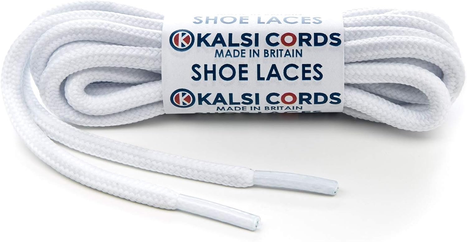 Kalsi Cords Optic White 5mm Round Cord Shoe Laces Strong & Durable Rope