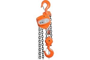 Prowinch 6600 lbs 3 Ton 30 ft Manual Chain Hoist Featuring Durable G80 Black Tempered Chain for Heavy-Duty Lifting and Rigging Applications in Industrial and Construction Environments