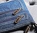JollyChic Small Denim Bag Mini Crossbody Bag with 2 External Zip Pockets (Denim)