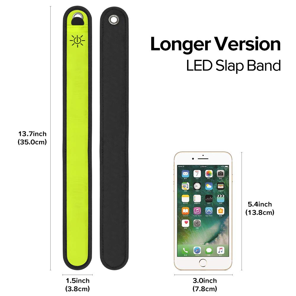 CLAN-X BSEEN Slap Armband, Designed for Night Running, Cycling, Walking, Walking Dogs&Parkour，Multi-Color Optional (Green)