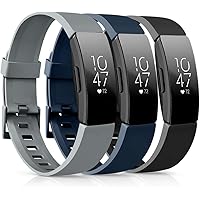 Pack 3 Silicone Bands Compatible with Fibit Inspire HR/Fitbit Inspire/Ace 2 Band, Soft Waterproof Sport Watch Strap…