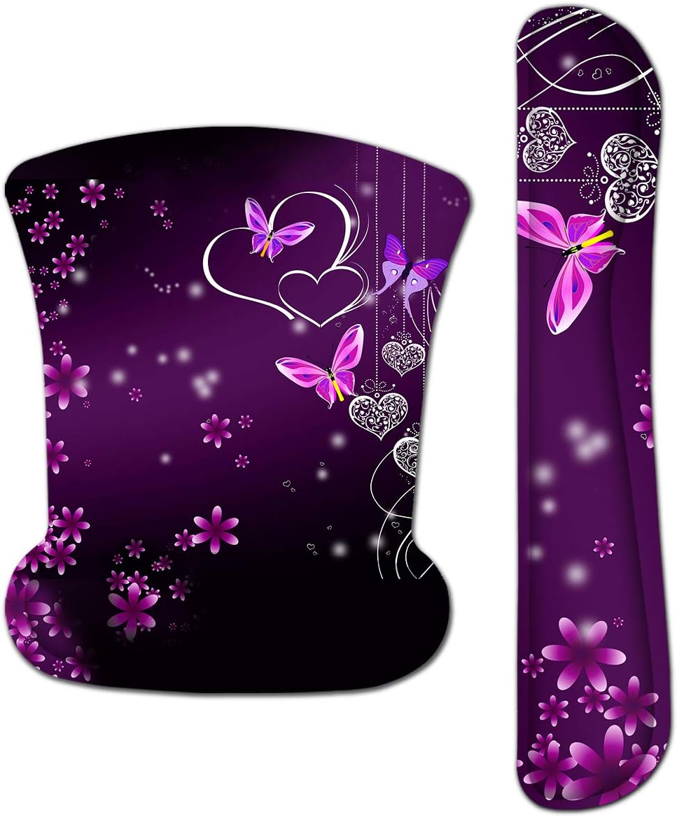 KBSING Mouse Pad and Wrist Rest for Computer Keyboard Set,Keyboard Wrist Rest Pad and Ergonomic Mouse Pad with Wrist Support,Non-Slip Pain Relief for Office Game and More (MWR-04)