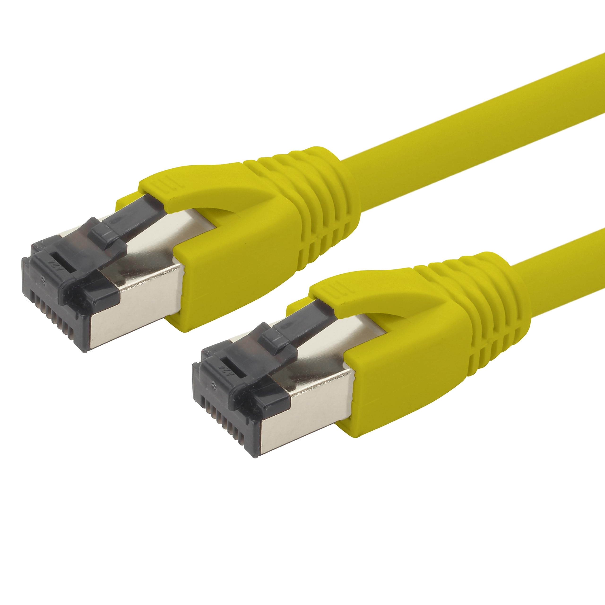 1aTTack.de 7.5m Cat 8 network cable CAT8 cable yellow - 1 piece Cat.8 Lan 2000 MHz 40 Gbit s 40GBase-T Poe+ patch cable Ethernet cable LSZH - 1 x 7.5 meter yellow