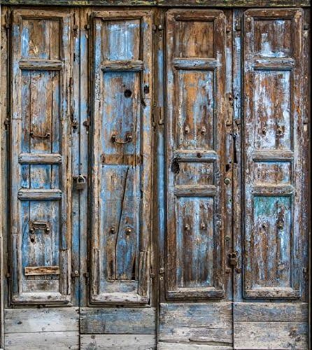 5x7ft Silk Backdrop Vintage Door Backdrop Newborn Photo Studio Props D-5795
