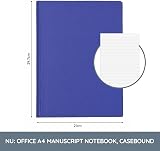 nu: A4 Casebound Manuscript Notebook 96 Sheets Blue Office Range view 3