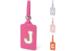 IZUZTA Initial Letter Luggage Tag J for Suitcases, Personalized A-Z Luggage Tags with Privacy Cover Name Card, Rose PU Leather Cute Monogrammed Funny Luggage TSA Approved Tag for Women Kids(1 Pack Letter J)