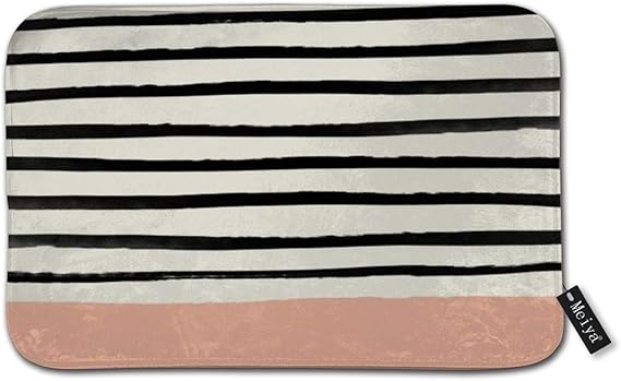 artyly Melocotón x Rayas Felpudo Alfombrilla con Respaldo
