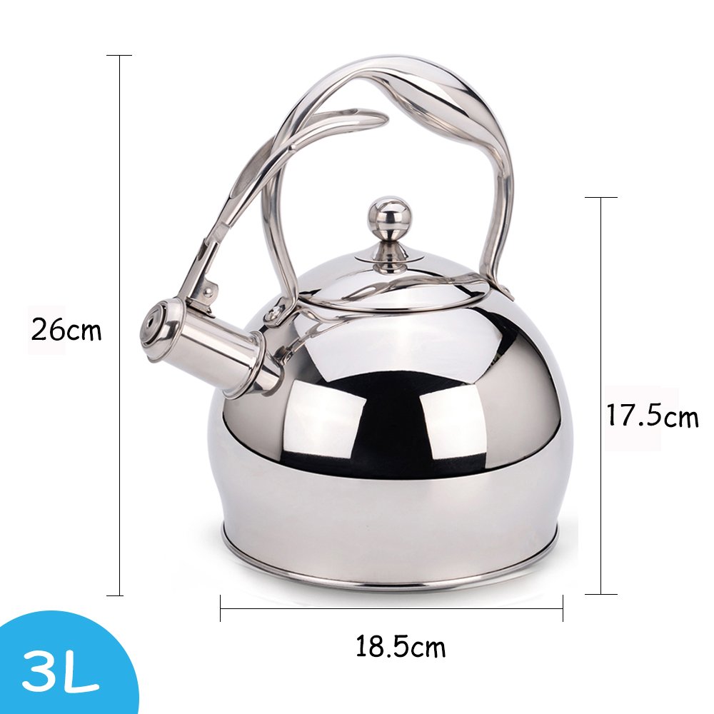 Sotya whistling silver stainless steel tea kettle teapot stovetop