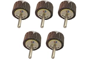 WA GRINDER WA 5PCS - 1 1/2"x1"x1/4" inch 180# Industrial Grade Durable Mounted Flap Wheel Sander Aluminum Oxide Sanding Flap Wheels with 1/4" Shank for Drill/Die Grinder, Remove Rust and Polish (Grit 180)