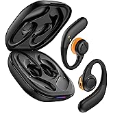 Jzones Open Ear Headphones Wireless Bluetooth 5.3, Open Ear Earbuds with Dual 16.2mm Dynamic Drivers 60 Hours Playtime Waterproof Sport Earbuds for Android iPhone TV,Black